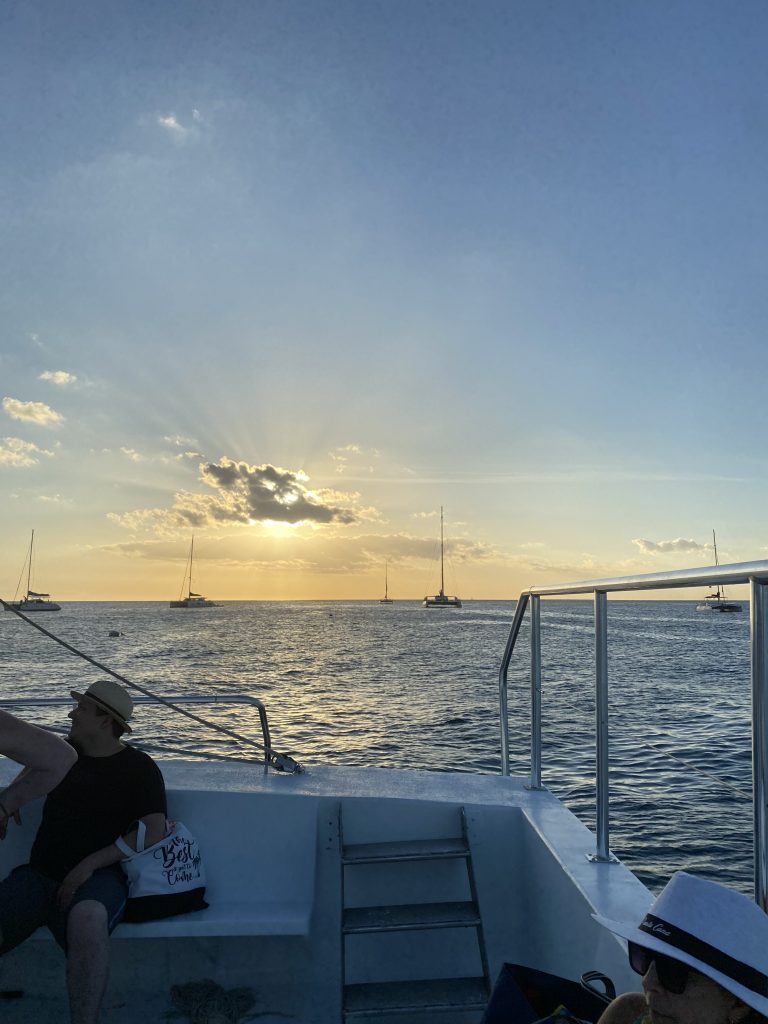 Sunset catamaran cruise on the Caribbean Sea near La Romana